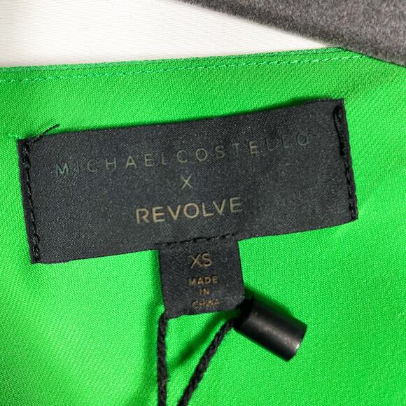 Michael Costello Heaven‎ Chiffon One Shoulder Dress Green Asymmetric Hem Sz XS - Picture 10 of 13